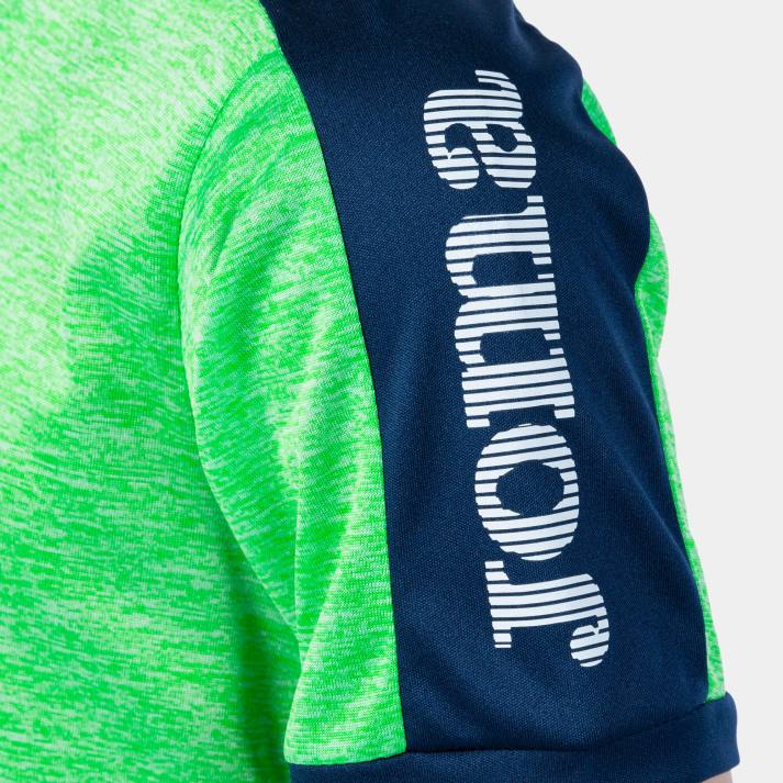 Joma 82P4R684 الفلورسنت الأخضر مزيج من الرمادي والأزرق الداكن قميص قصير الأكمام escanu رجال