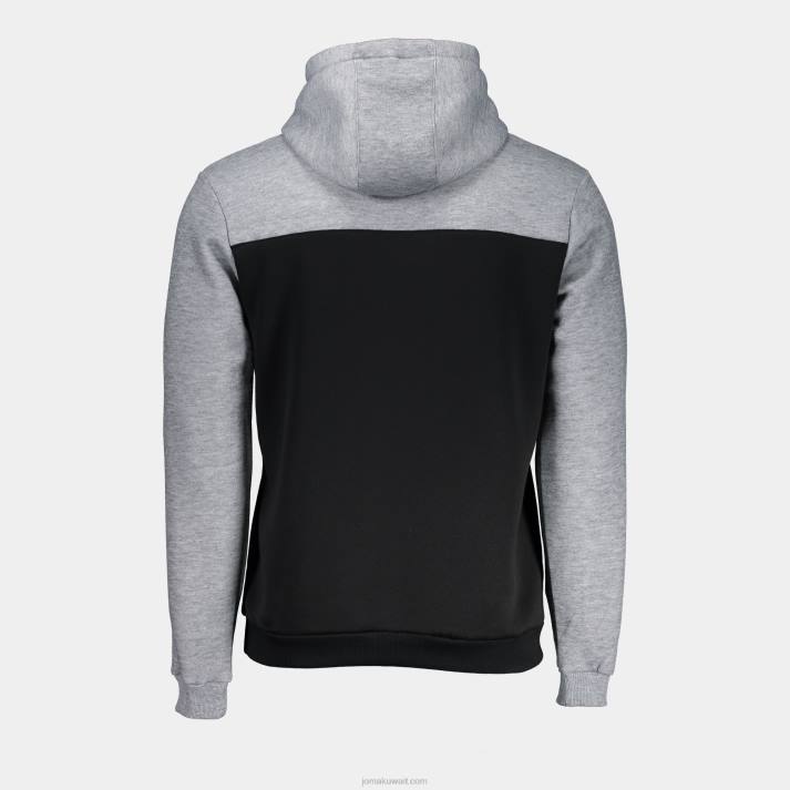 Joma 82P4R690 مزيج أسود رمادي حديقة سترة مقنعين رجال