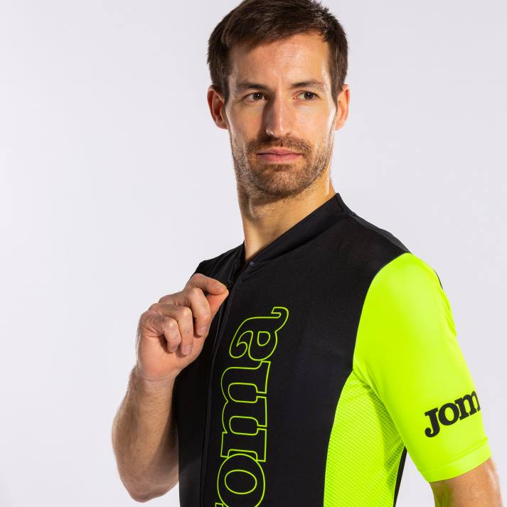 Joma 82P4R742 أسود أصفر فلوري جيرسي الدراجات كرونو