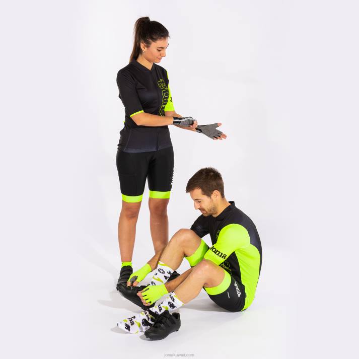 Joma 82P4R742 أسود أصفر فلوري جيرسي الدراجات كرونو