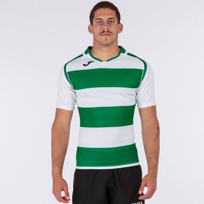 Joma 82P4R764 أبيض أخضر قميص قصير الأكمام prorugby الثاني رجال