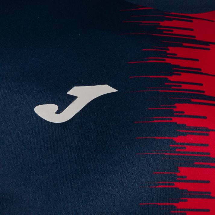 Joma 82P4R77 الأزرق الداكن الأحمر قميص بأكمام قصيرة سيتي الثاني رجال