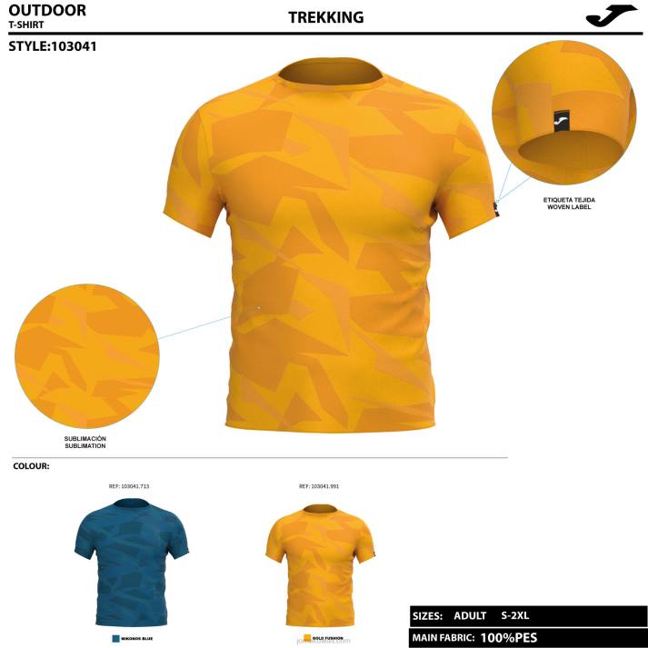 Joma 82P4R788 البرتقالي قميص قصير الأكمام المستكشف رجال