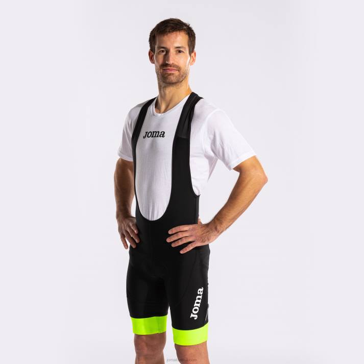 Joma 82P4R790 أسود أصفر فلوري شورت ركوب الدراجات كرونو رجال