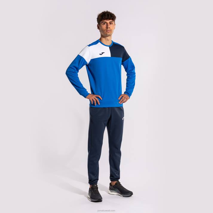 Joma 82P4R7 الأزرق الملكي الأزرق الداكن الأبيض طاقم قميص من النوع الثقيل v رجال