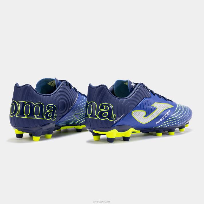 Joma 82P4R80 الأزرق الملكي الأخضر الفلوريسنت حذاء كرة القدم Xpander 23 FG