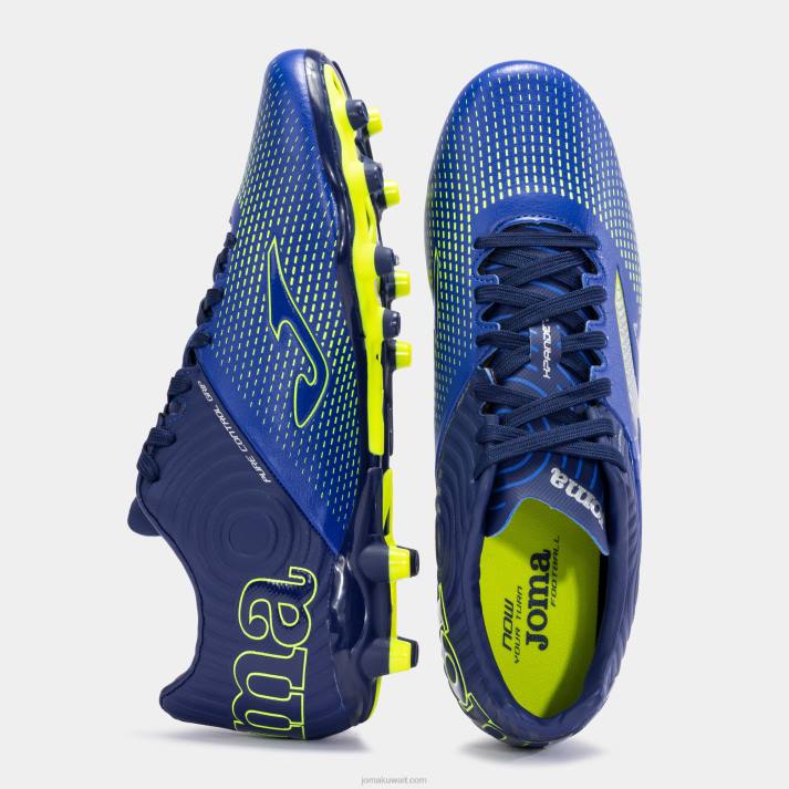Joma 82P4R80 الأزرق الملكي الأخضر الفلوريسنت حذاء كرة القدم Xpander 23 FG