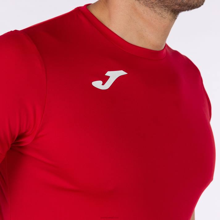 Joma 82P4R812 أحمر قميص قصير الأكمام سجل الثاني رجال