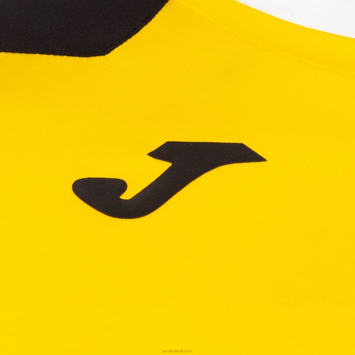 Joma 82P4R820 أصفر أسود قميص قصير الأكمام سجل الثاني رجال