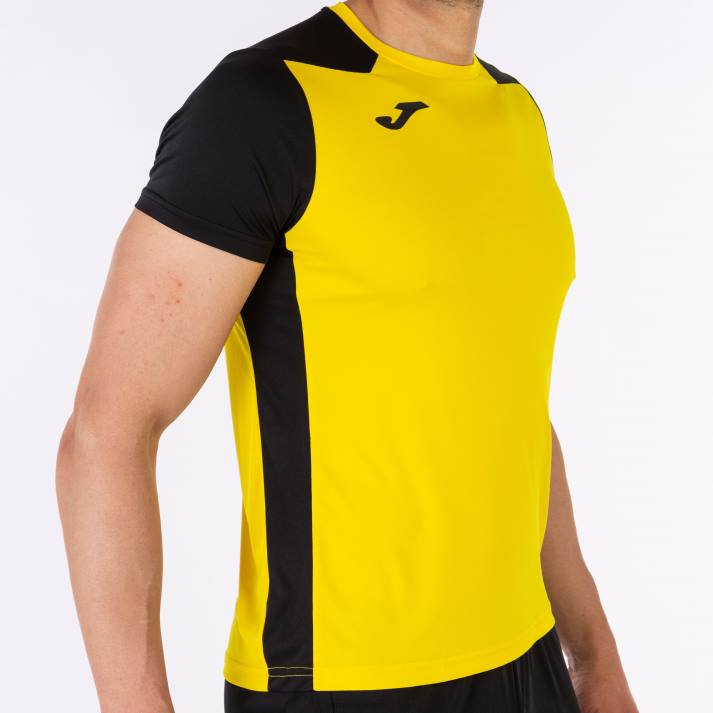 Joma 82P4R820 أصفر أسود قميص قصير الأكمام سجل الثاني رجال