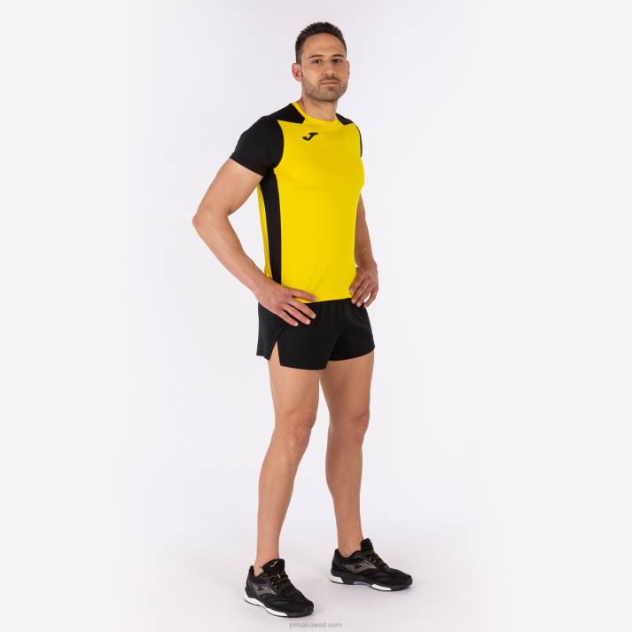 Joma 82P4R820 أصفر أسود قميص قصير الأكمام سجل الثاني رجال