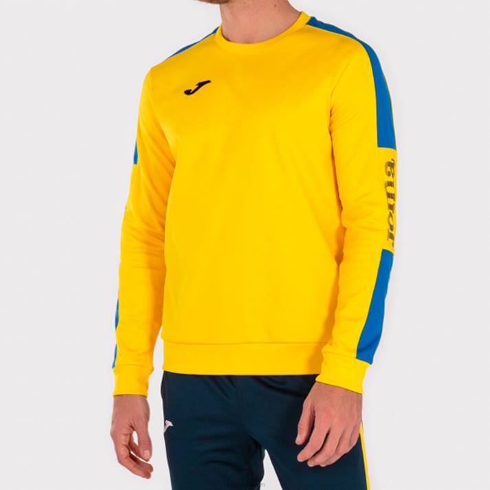 Joma 82P4R826 أصفر أزرق ملكي بطولة قميص من النوع الثقيل الرابع رجال