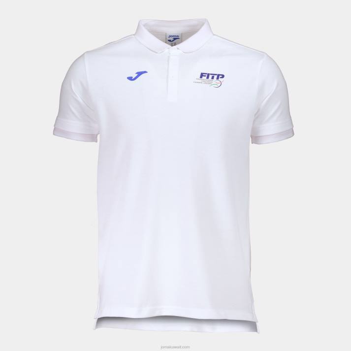 Joma 82P4R84 أبيض قميص بولو قصير الاكمام لاتحاد التنس والباديل الايطالى