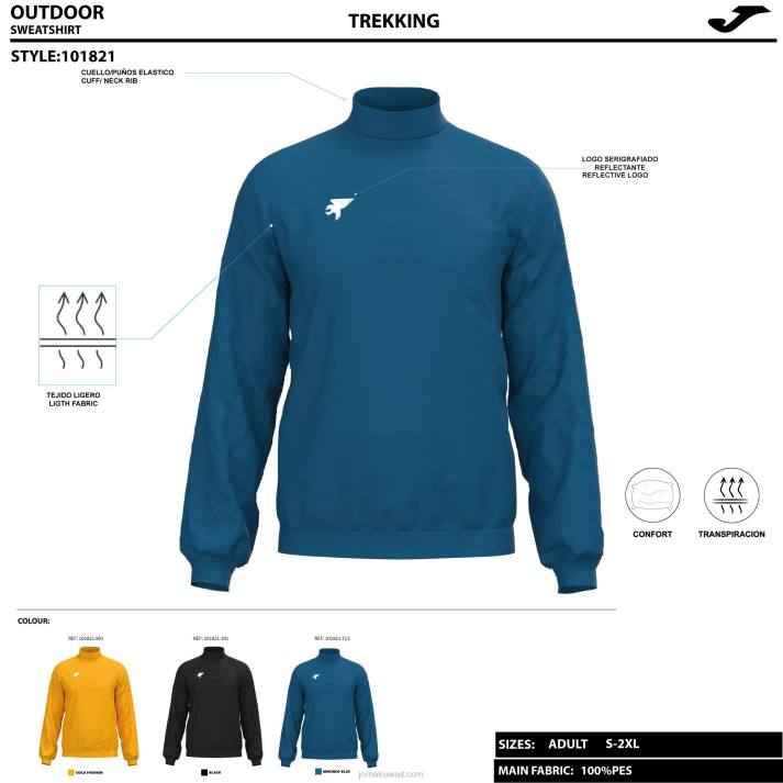 Joma 82P4R848 أسود قميص من النوع الثقيل سينا رجال