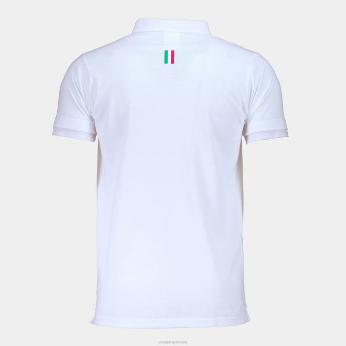 Joma 82P4R84 أبيض قميص بولو قصير الاكمام لاتحاد التنس والباديل الايطالى