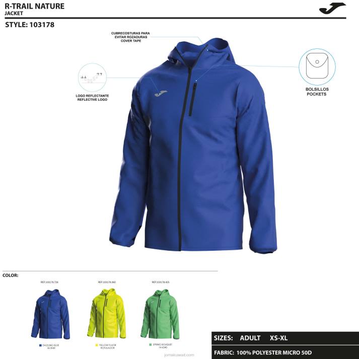 Joma 82P4R856 الفلورسنت الأصفر سترة واقية r- درب الطبيعة رجال