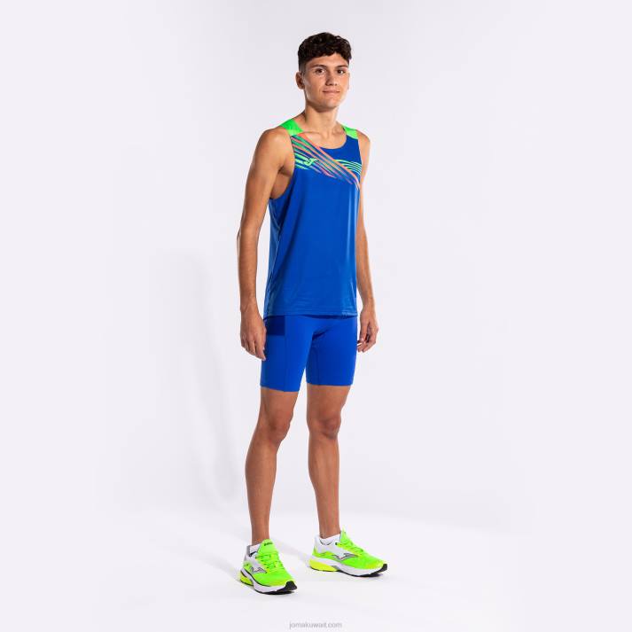 Joma 82P4R861 الأزرق الملكي الأخضر الفلوريسنت بلا أكمام تي شيرت النخبة x رجال