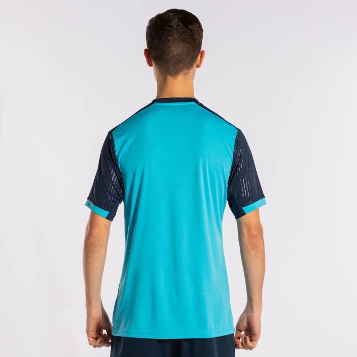 Joma 82P4R86 الفلورسنت الفيروز الأزرق الداكن قميص قصير الأكمام مونتريال رجال