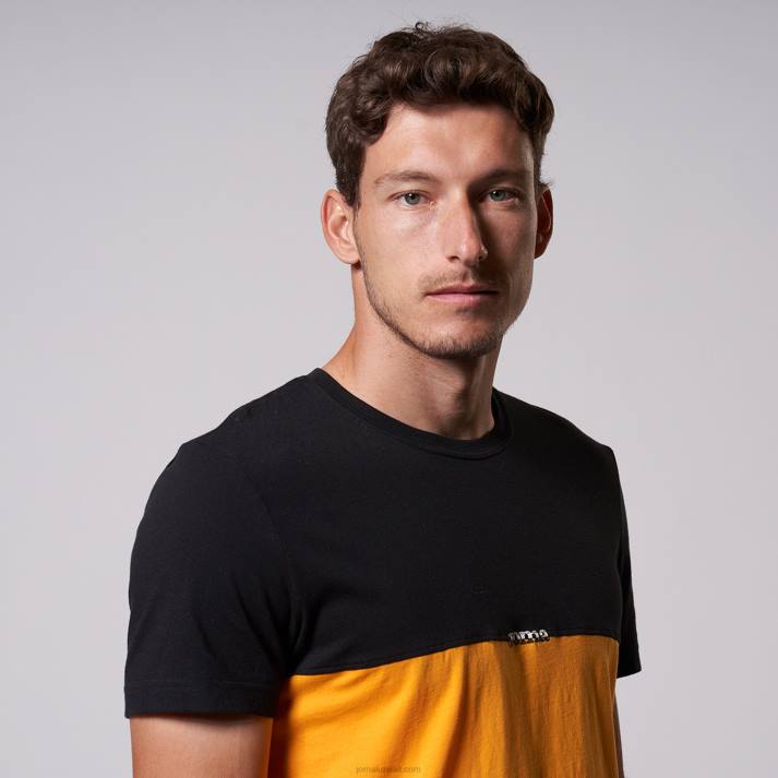 Joma 82P4R87 برتقالة سوداء قميص قصير الاكمام كاليفورنيا رجال