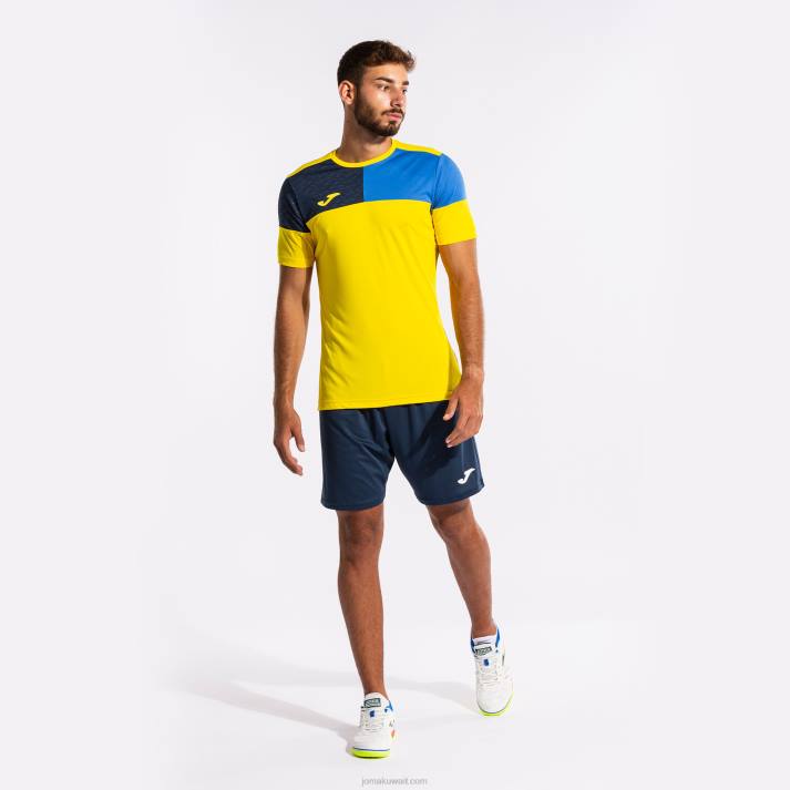 Joma 82P4R883 الأصفر الأزرق الملكي الأزرق الداكن قميص طاقم قصير الأكمام v رجال