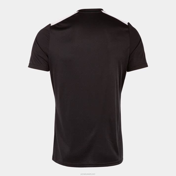 Joma 82P4R890 أسود أبيض قميص بطولة قصيرة الأكمام السابع رجال