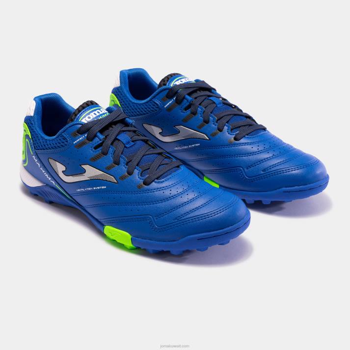 Joma 82P4R891 الأزرق الملكي الأخضر الفلوريسنت حذاء كرة القدم ماكسيما 23 تيرف