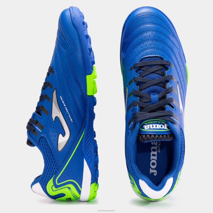 Joma 82P4R891 الأزرق الملكي الأخضر الفلوريسنت حذاء كرة القدم ماكسيما 23 تيرف