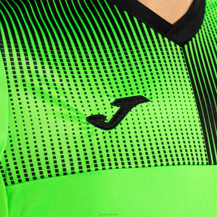 Joma 82P4R911 نيون أخضر أسود قميص بأكمام قصيرة مستعر أعظم صديق للبيئة رجال