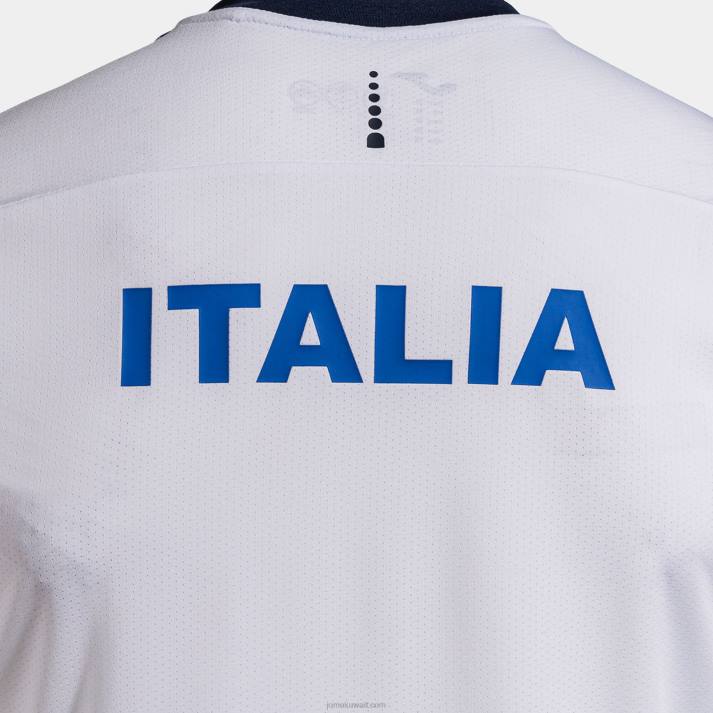 Joma 82P4R913 أبيض قميص قصير الأكمام مسابقة الاتحاد الإيطالي للتنس