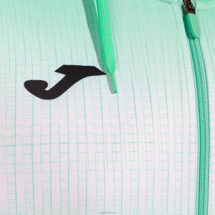 Joma 82P4R915 أبيض أخضر جاكيت بغطاء رأس Tiger v رجال