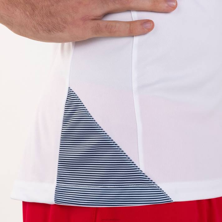 Joma 82P4R922 أبيض كحلي قميص قصير الأكمام أساسي الثاني رجال