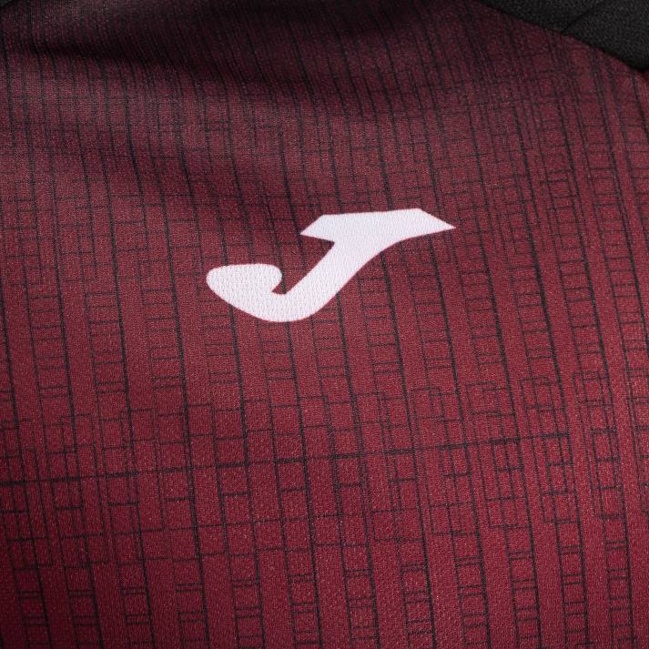 Joma 82P4R92 بورجوندي أسود قميص بأكمام قصيرة النمر v رجال