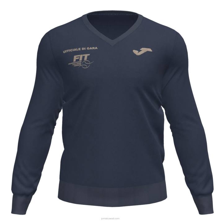 Joma 82P4R94 الأزرق الداكن الاتحاد الايطالي للتنس سترة طويلة الأكمام