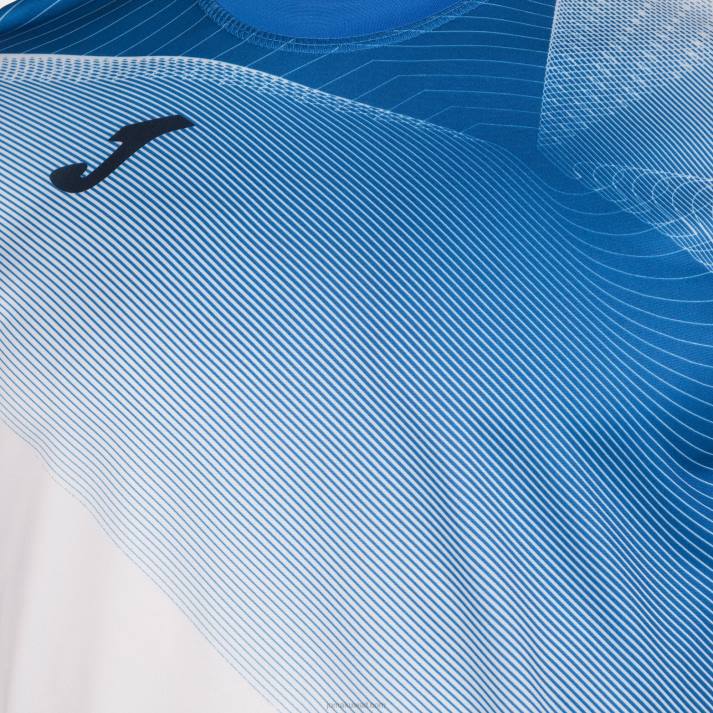 Joma 82P4R973 أبيض أزرق ملكي قميص قصير الأكمام الحسبة الثاني رجال