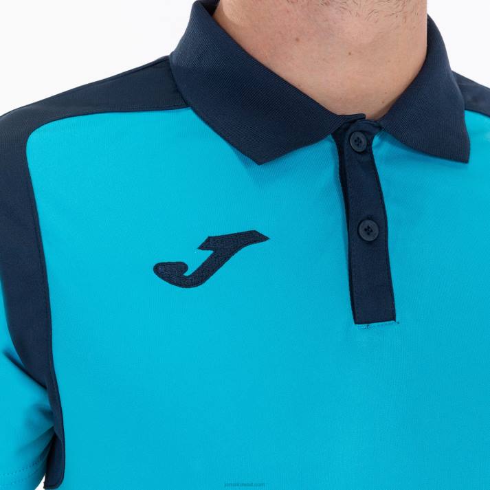 Joma 82P4R975 الفلورسنت الفيروز الأزرق الداكن بطولة قميص بولو بأكمام قصيرة v رجال