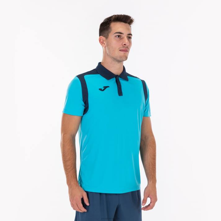 Joma 82P4R975 الفلورسنت الفيروز الأزرق الداكن بطولة قميص بولو بأكمام قصيرة v رجال