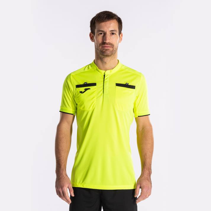 Joma 82P4R97 الفلورسنت الأصفر قميص قصير الأكمام الحكم رجال