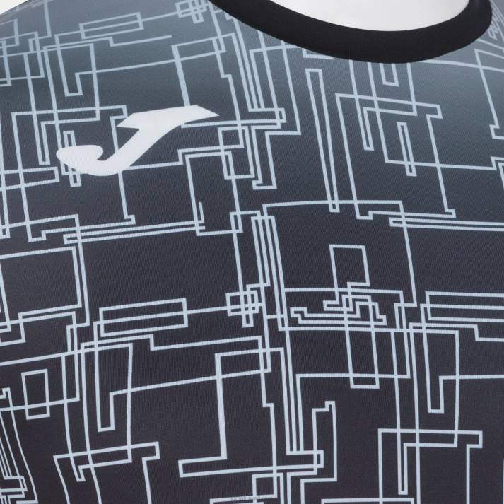 Joma 82P4R985 أسود قميص قصير الأكمام النخبة الثامن رجال